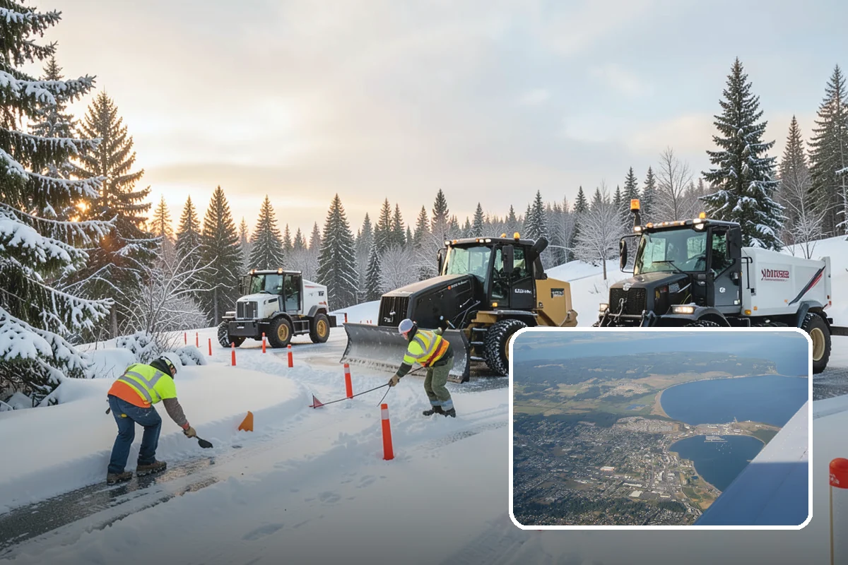 Movie Theater Snow Removal in Oak Harbor, Island County, WA - Lot cleared and salted before evening showtimes