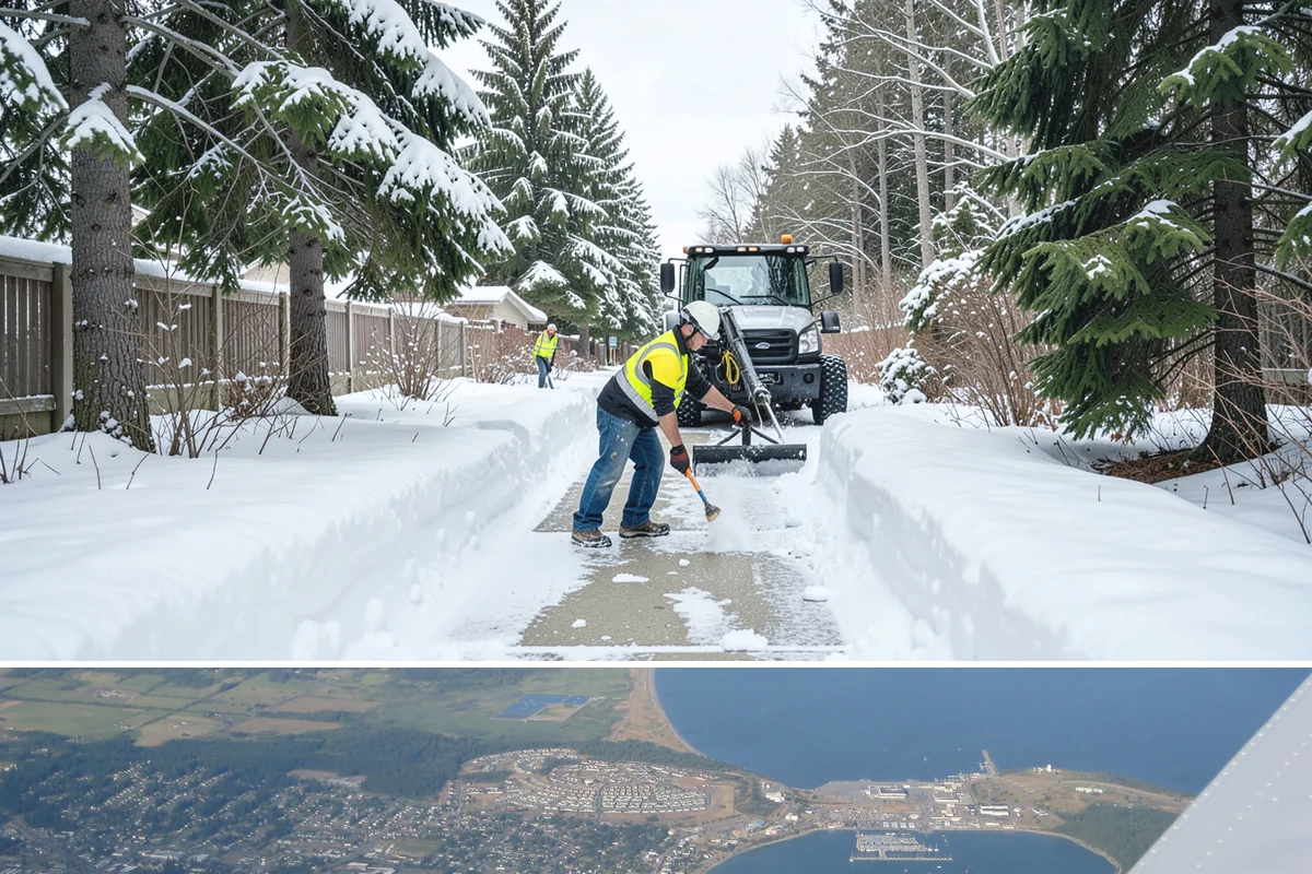 Movie Theater Snow Removal in Oak Harbor, Island County, WA - Expect the heaviest need on December through February weekends, when cold evenings follow damp Puget Sound days.