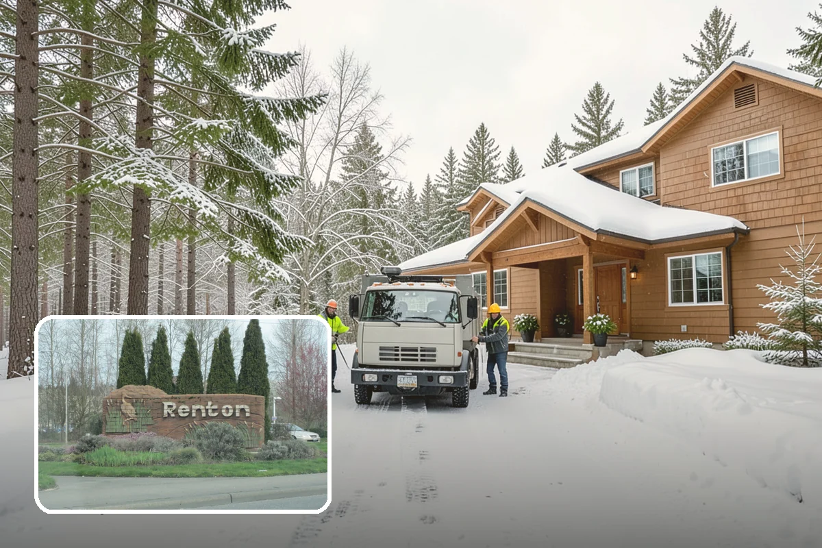 Movie Theater Snow Removal in Renton, King County, WA - Lot cleared and salted before evening showtimes