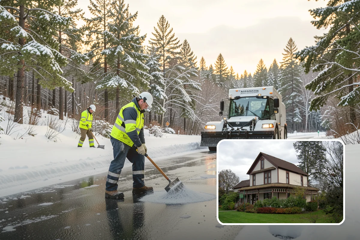 Movie Theater Snow Removal in Sumner, Pierce County, WA - Lot cleared and salted before evening showtimes