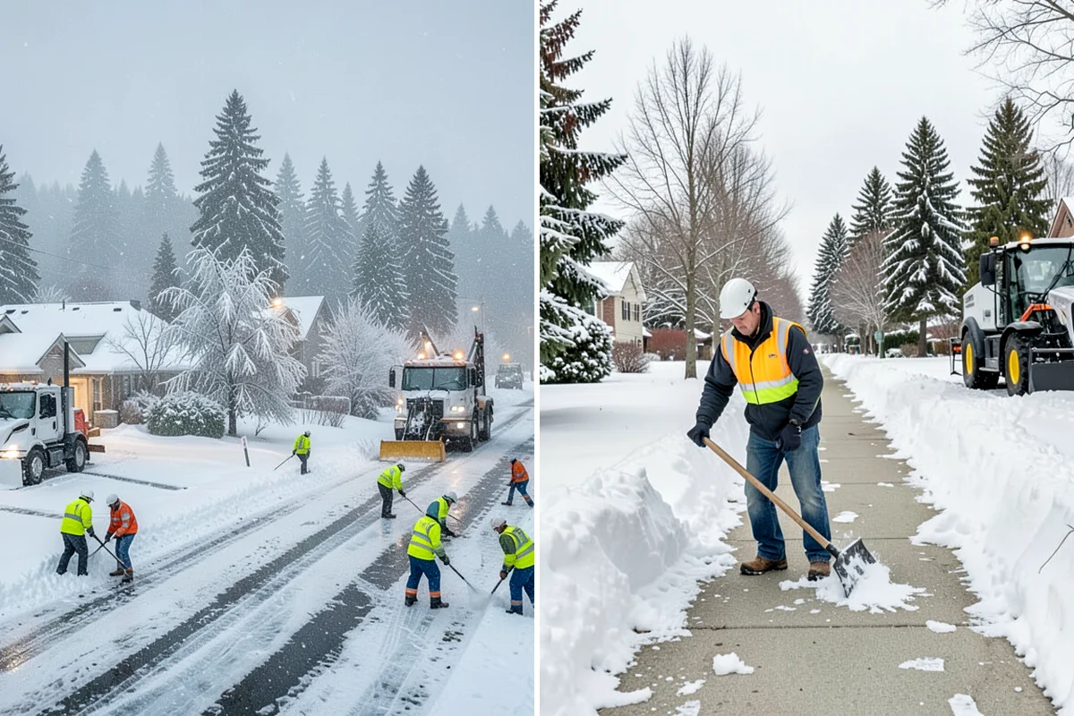 Municipal Deicing in Arlington, Snohomish County, WA - Map public entrances, plazas, ramps, and lots with facilities staff
