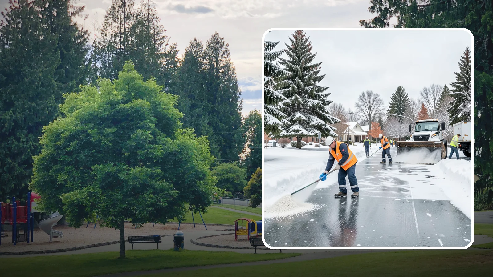 Municipal Deicing in Bonney Lake, Pierce County, WA - Deicing for municipal properties, keeping public entrances, civic walkways, and government lots safe for staff and citizens...