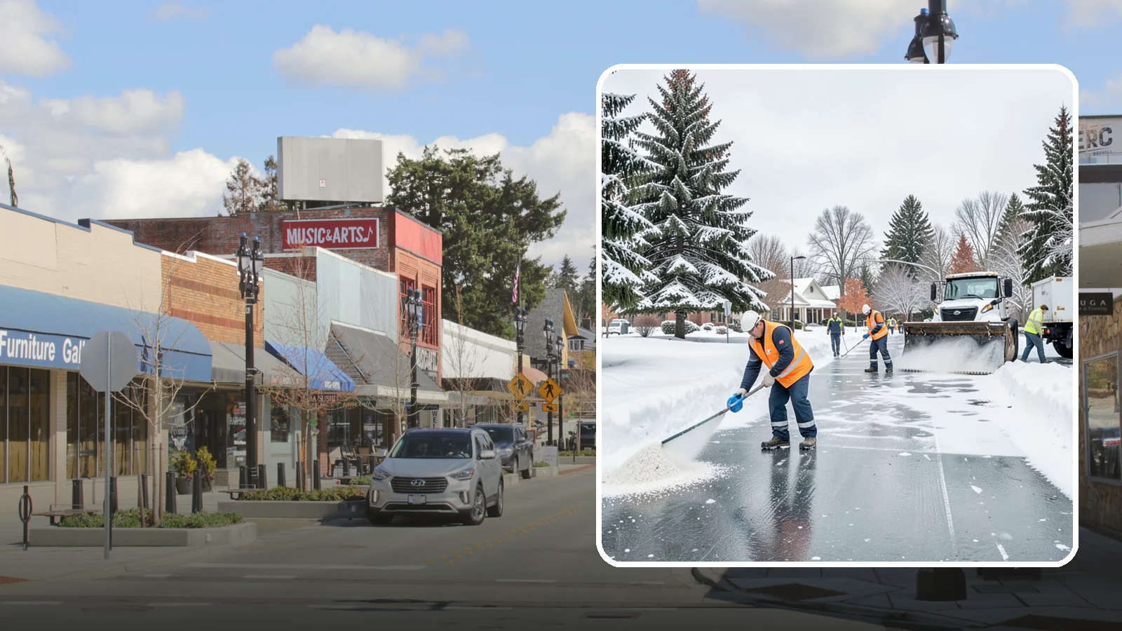 Municipal Deicing in Bothell, King County, WA - Deicing for municipal properties, keeping public entrances, civic walkways, and government lots safe for staff and citizens...