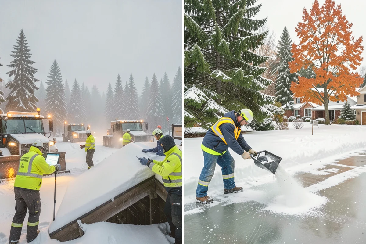 Municipal Deicing in Eatonville, Pierce County, WA - Map public entrances, plazas, ramps, and lots with facilities staff