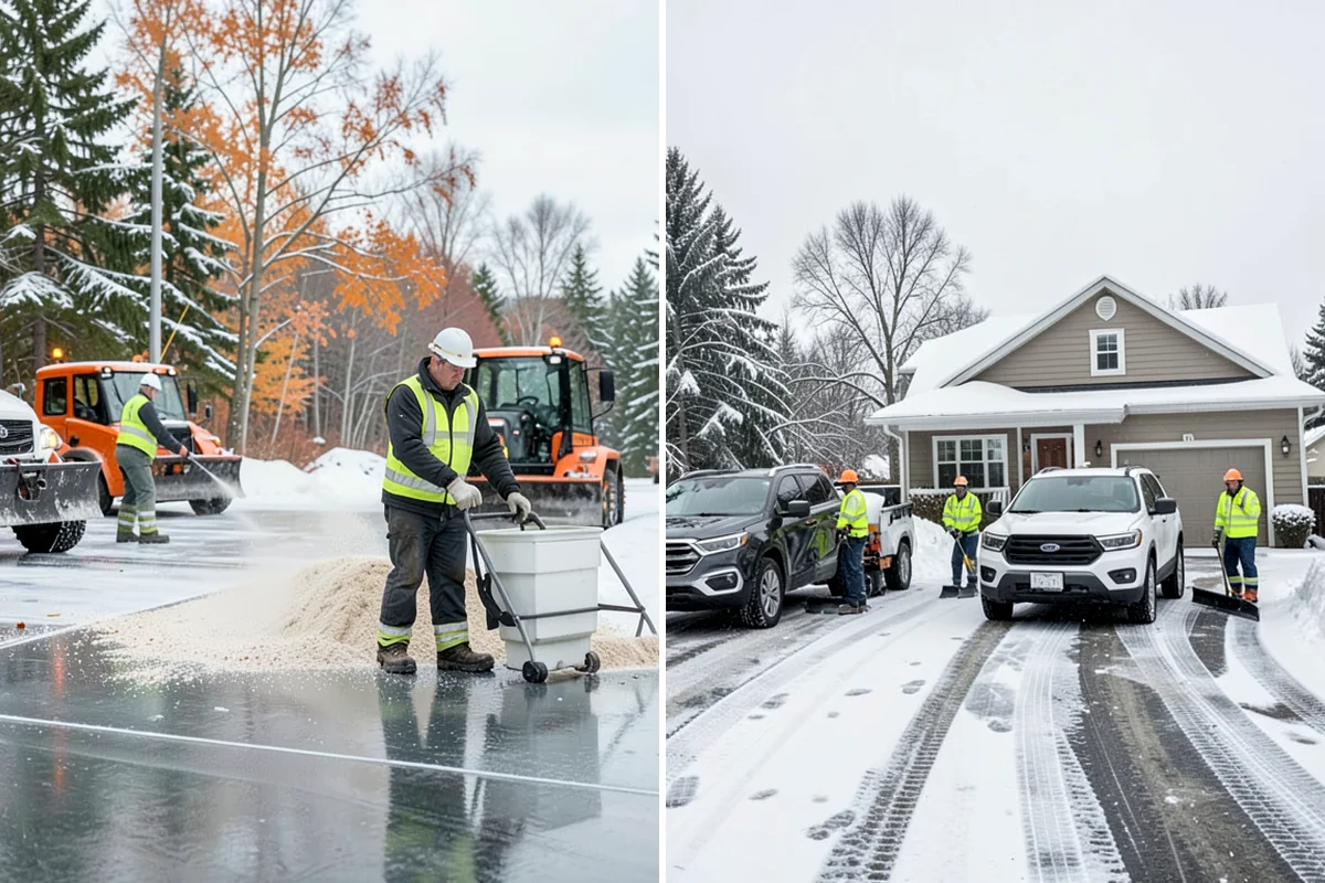 Municipal Deicing in Hunts Point, King County, WA - Map public entrances, plazas, ramps, and lots with facilities staff