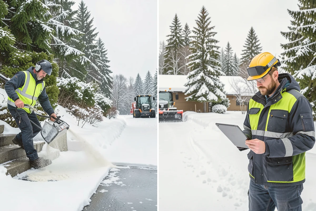 Municipal Deicing in Kent, King County, WA - Map public entrances, plazas, ramps, and lots with facilities staff