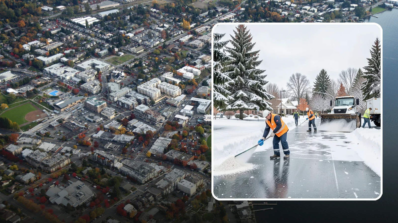 Municipal Deicing in Kirkland, King County, WA - Deicing for municipal properties, keeping public entrances, civic walkways, and government lots safe for staff and citizens...