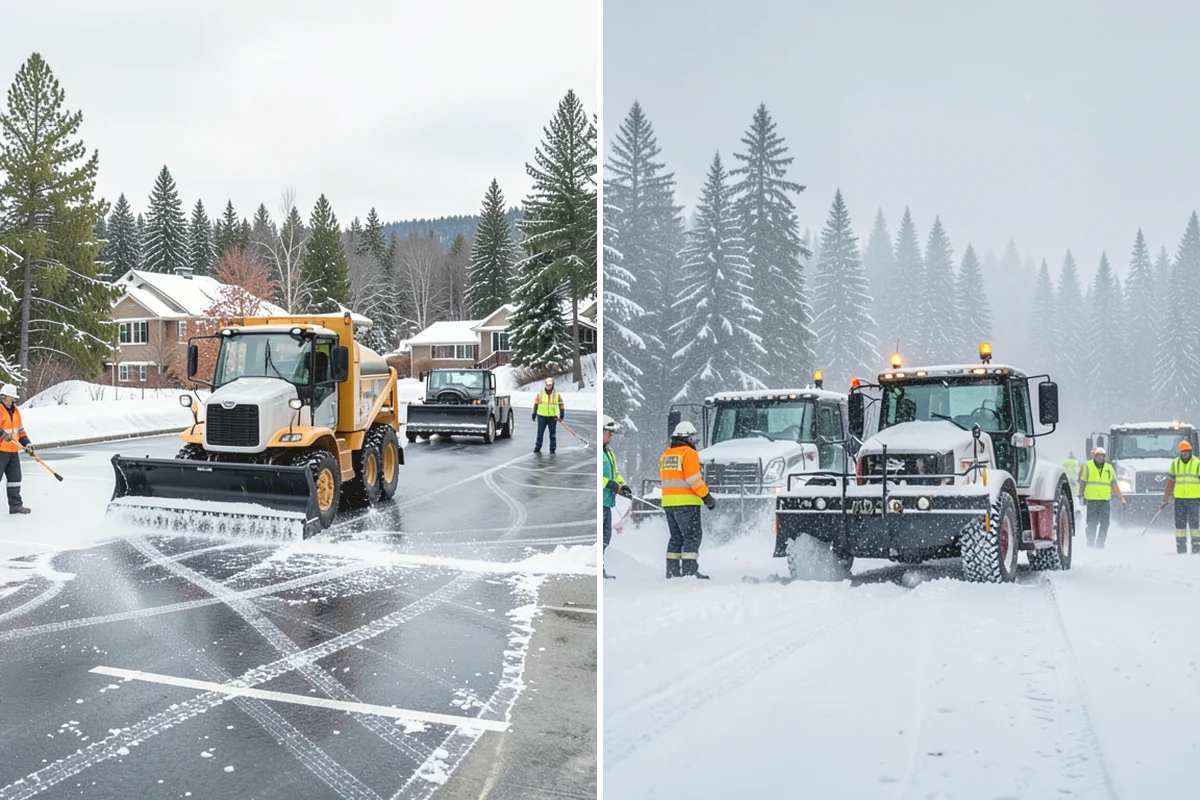 Municipal Deicing in Lake Stevens, Snohomish County, WA - Map public entrances, plazas, ramps, and lots with facilities staff