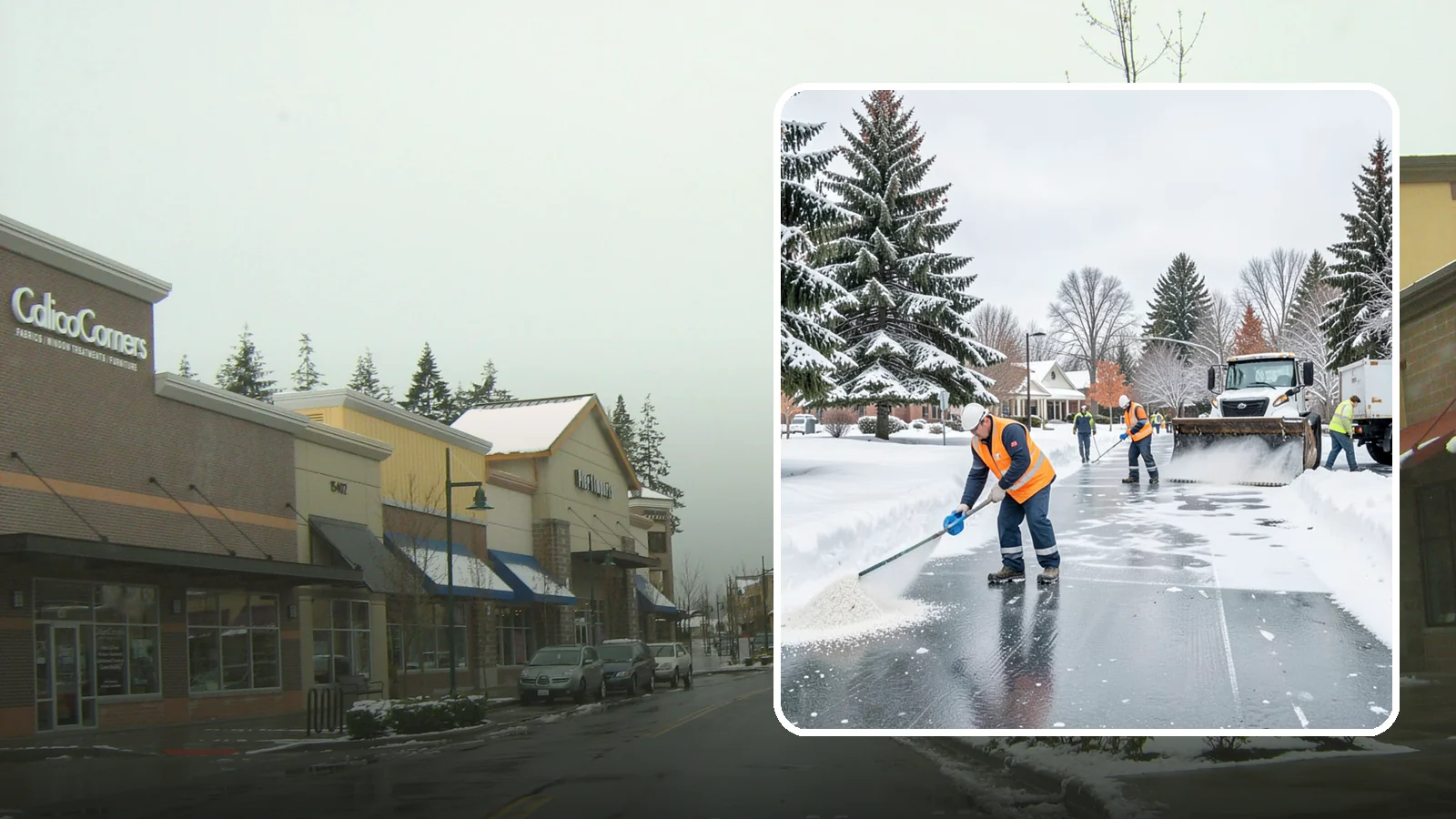 Municipal Deicing in Mill Creek, Snohomish County, WA - Deicing for municipal properties, keeping public entrances, civic walkways, and government lots safe for staff and citizens...