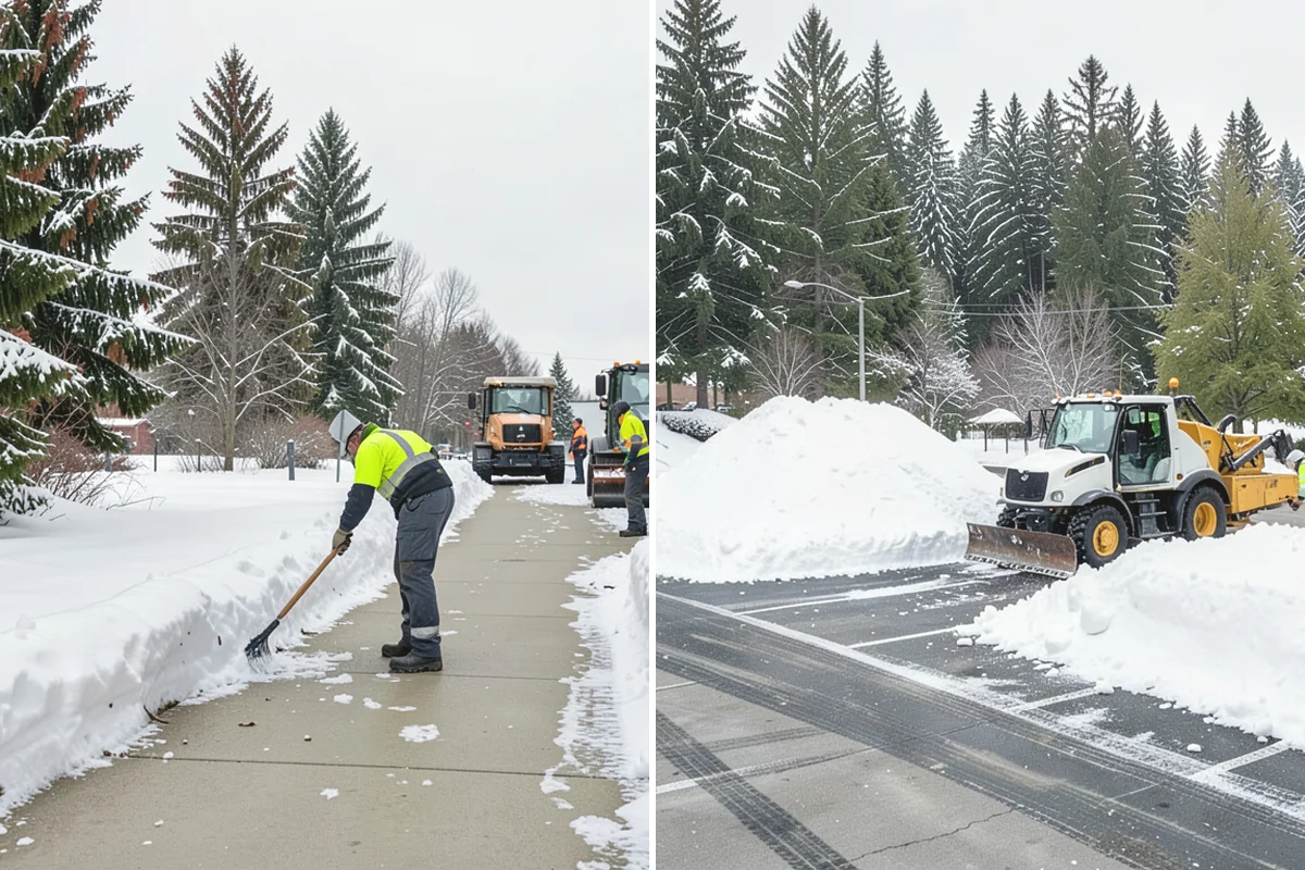 Municipal Deicing in Monroe, Snohomish County, WA - Map public entrances, plazas, ramps, and lots with facilities staff