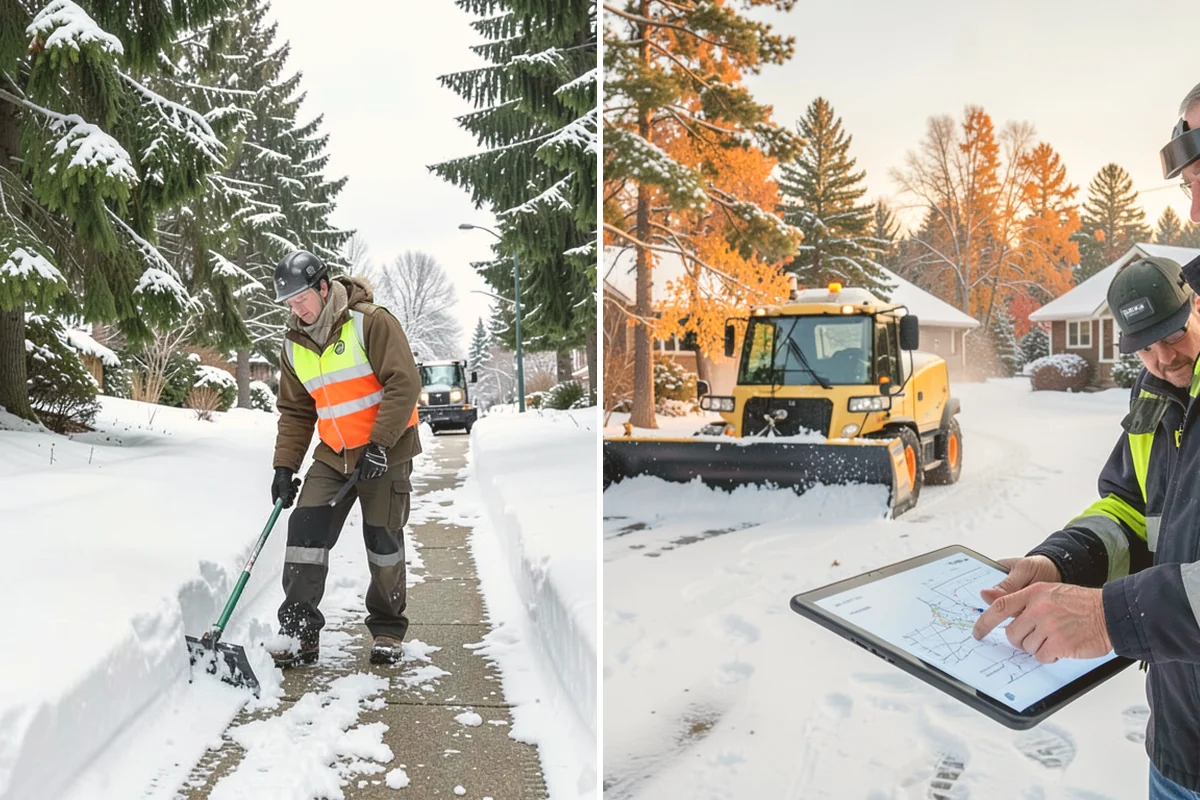 Municipal Deicing in Newcastle, King County, WA - Map public entrances, plazas, ramps, and lots with facilities staff