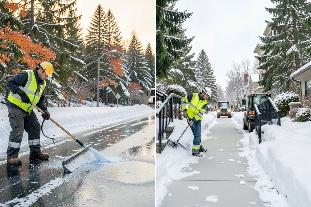 Municipal Deicing in Pacific, King County, WA - Map public entrances, plazas, ramps, and lots with facilities staff