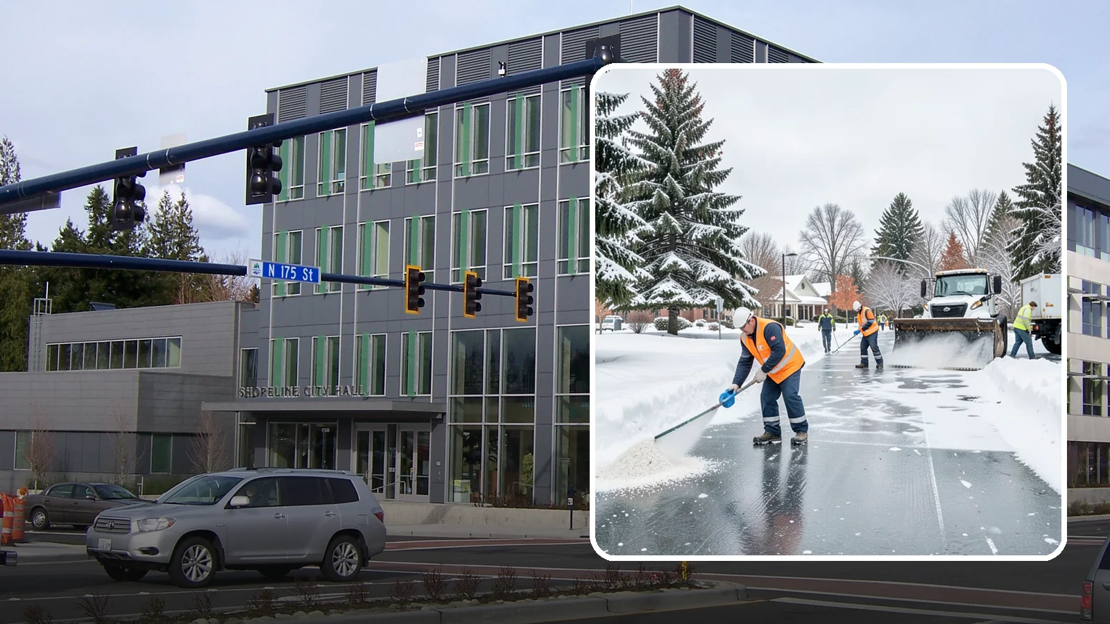 Municipal Deicing in Shoreline, King County, WA - Deicing for municipal properties, keeping public entrances, civic walkways, and government lots safe for staff and citizens...