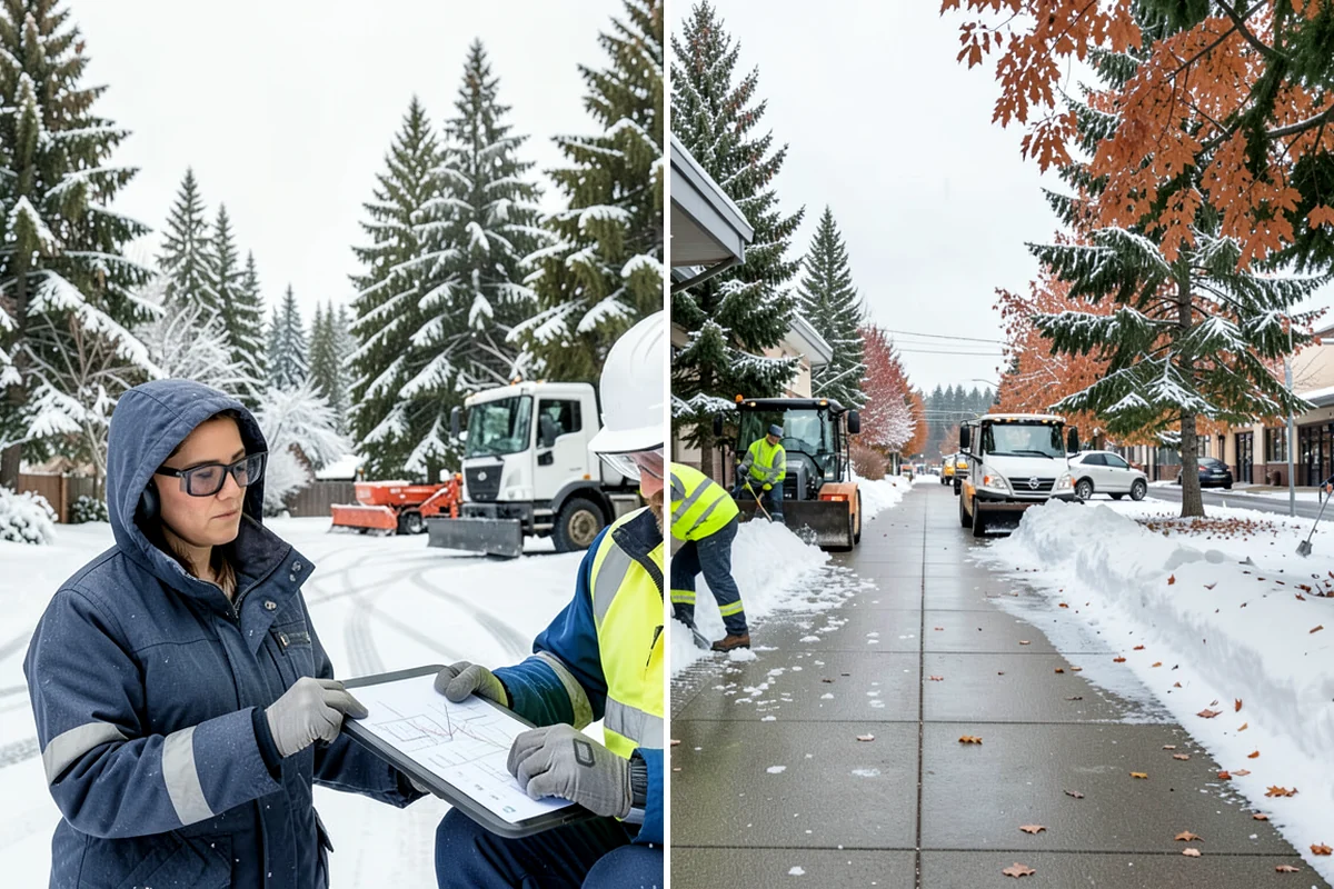 Municipal Deicing in Shoreline, King County, WA - Map public entrances, plazas, ramps, and lots with facilities staff