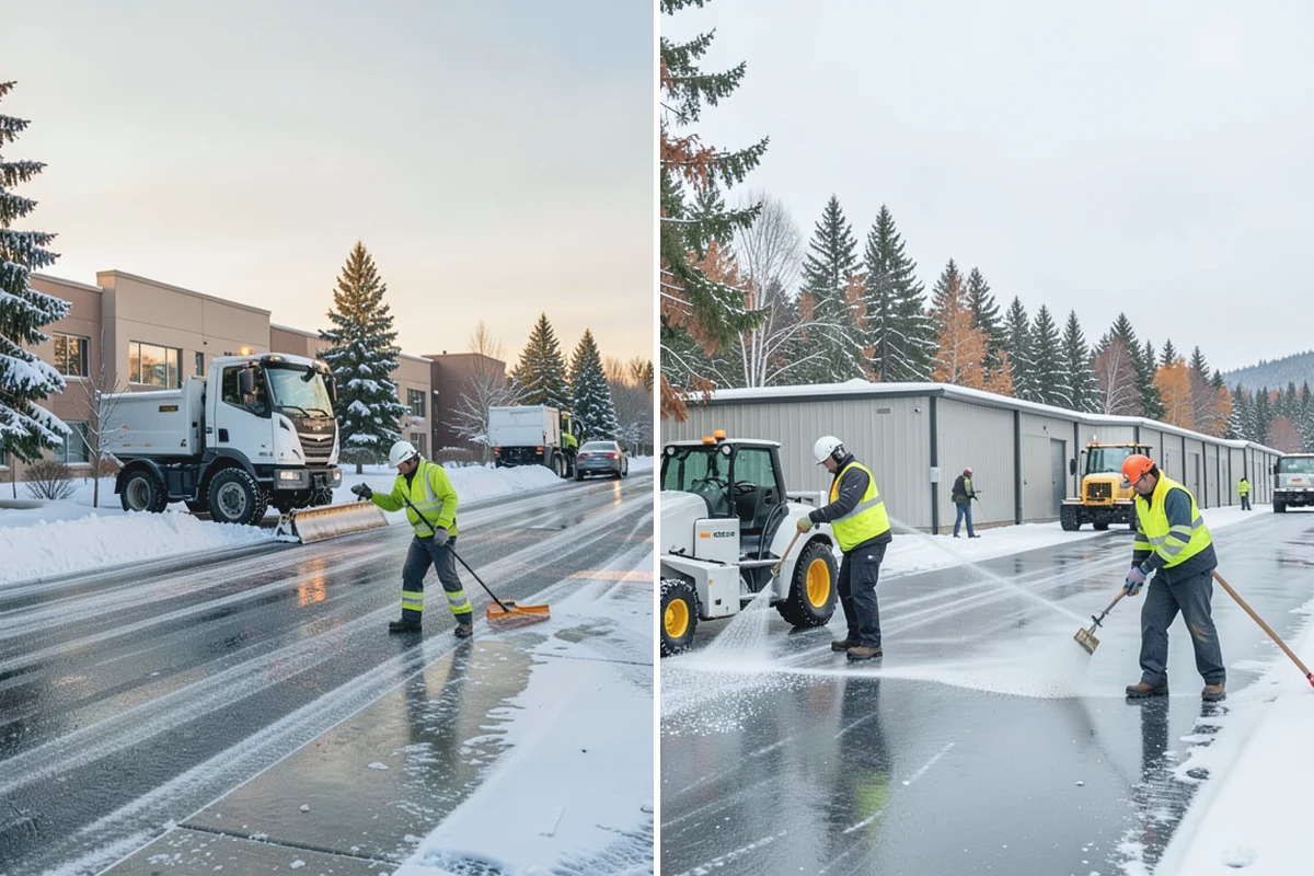 Municipal Deicing in Skykomish, King County, WA - Map public entrances, plazas, ramps, and lots with facilities staff