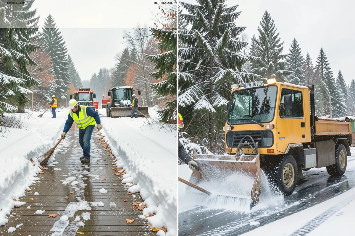 Municipal Deicing in Snohomish, Snohomish County, WA - Map public entrances, plazas, ramps, and lots with facilities staff