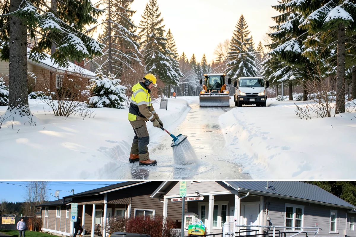 Municipal Deicing in South Prairie, Pierce County, WA - Coverage spans the winter season, with priority during the freezing-rain events that threaten access to essential public services.