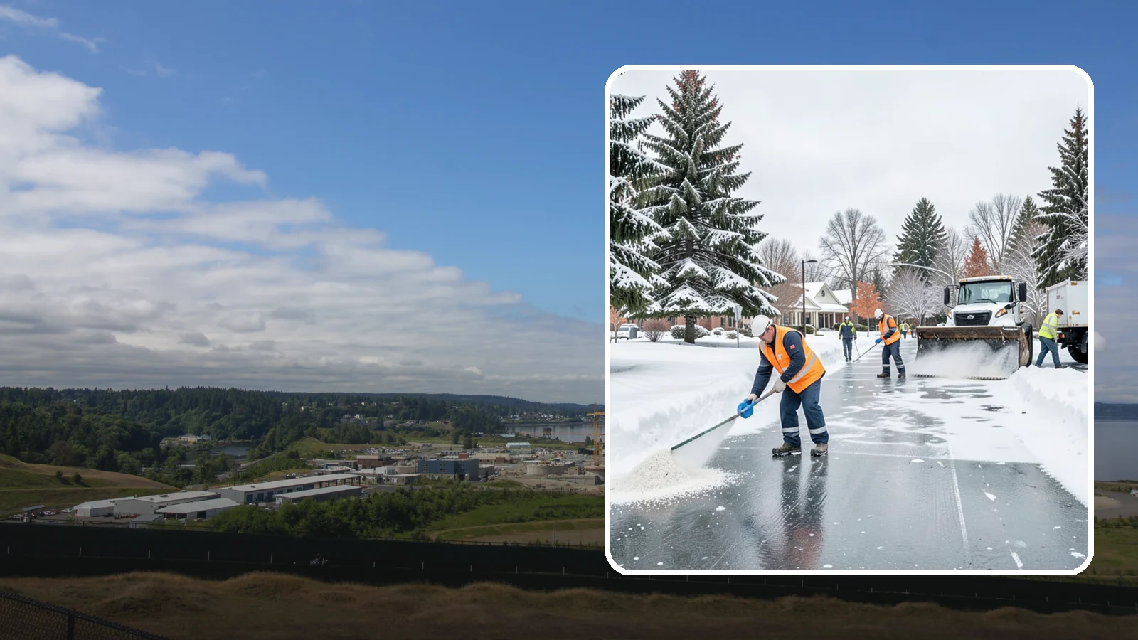 Municipal Deicing in University Place, Pierce County, WA - Deicing for municipal properties, keeping public entrances, civic walkways, and government lots safe for staff and citizens...