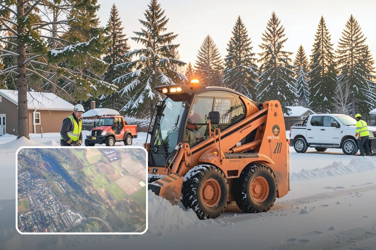 Municipal Parking Lot Snow Removal in Algona, King County, WA - Public and staff parking stay open so services continue during storms