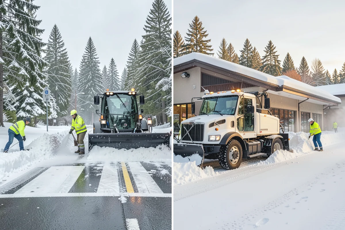 Municipal Parking Lot Snow Removal in Bonney Lake, Pierce County, WA - Coordinate public lots, staff parking, and entrances with facility staff