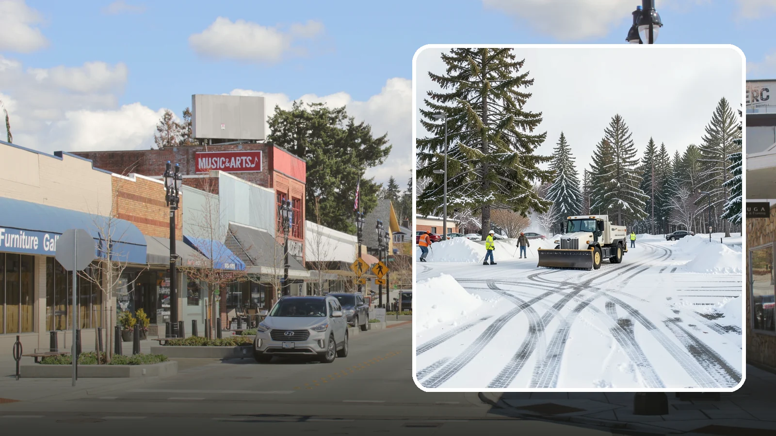 Municipal Parking Lot Snow Removal in Bothell, King County, WA - We clear municipal building lots so Western Washington residents and staff can reach public services in any winter weather.