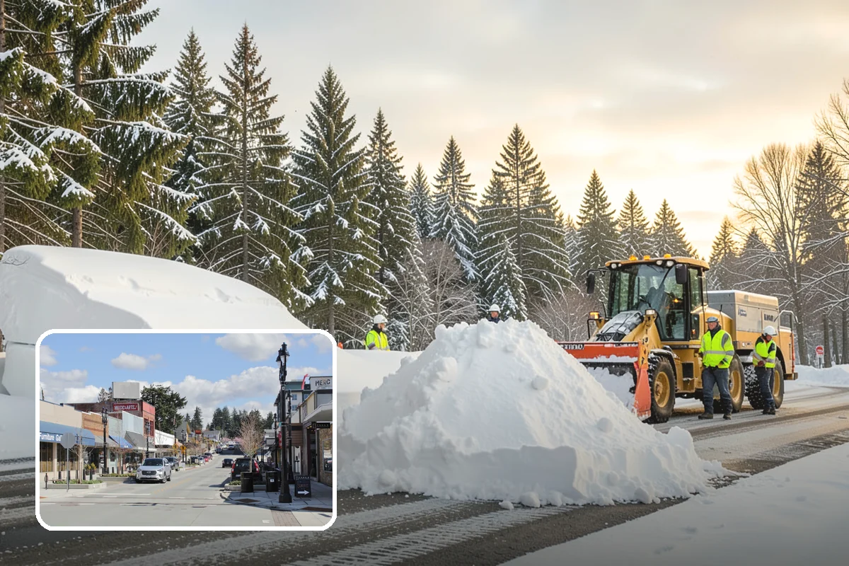 Municipal Parking Lot Snow Removal in Bothell, King County, WA - Public and staff parking stay open so services continue during storms