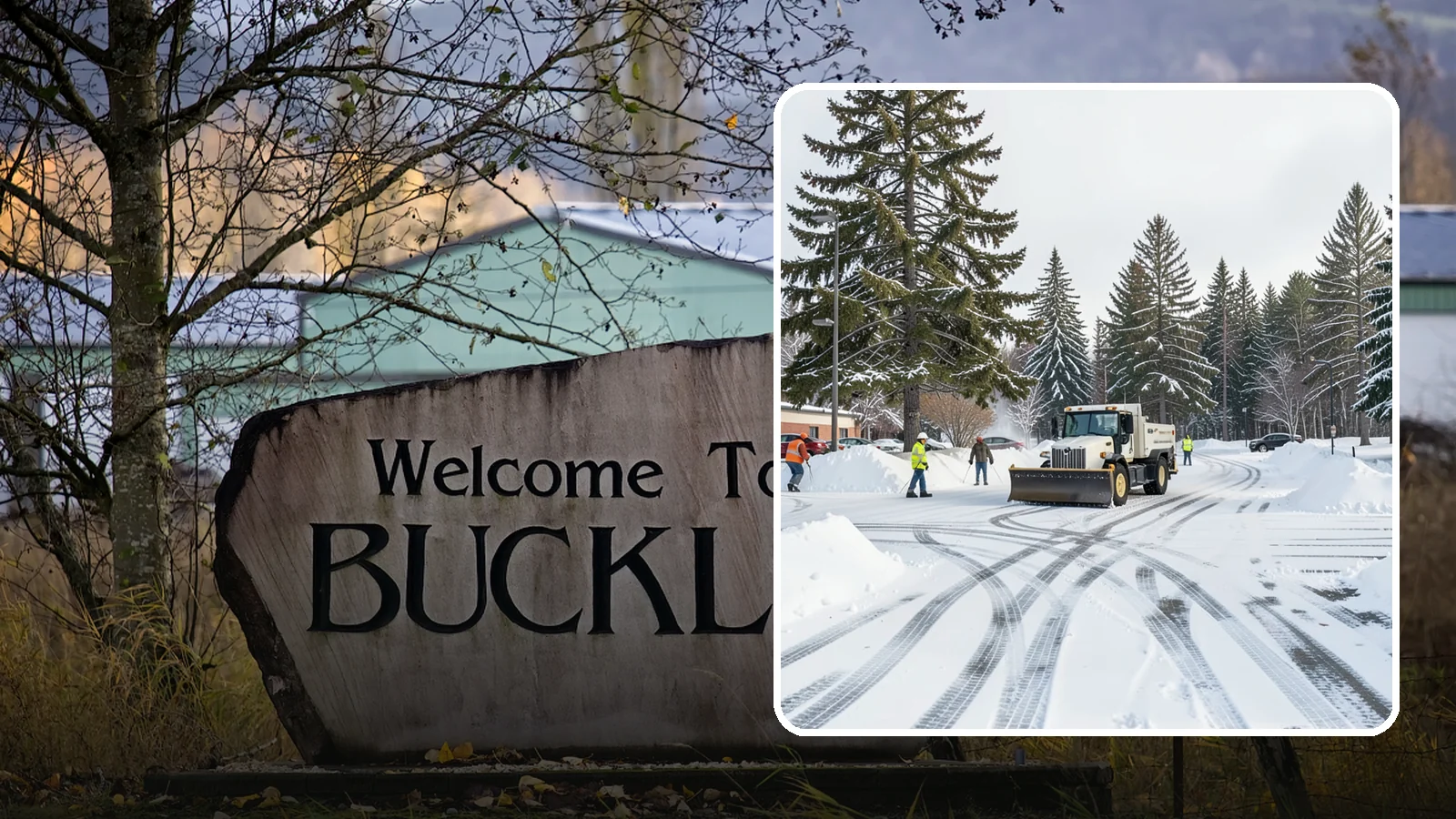 Municipal Parking Lot Snow Removal in Buckley, Pierce County, WA - We clear municipal building lots so Western Washington residents and staff can reach public services in any winter weather.