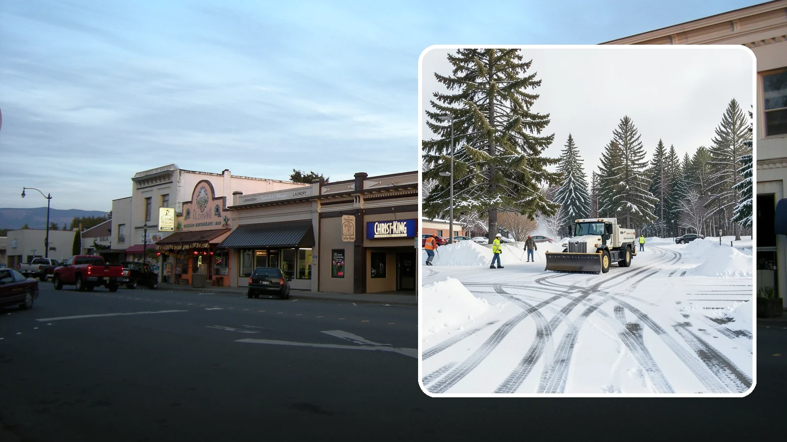 Municipal Parking Lot Snow Removal in Burlington, Skagit County, WA - We clear municipal building lots so Western Washington residents and staff can reach public services in any winter weather.
