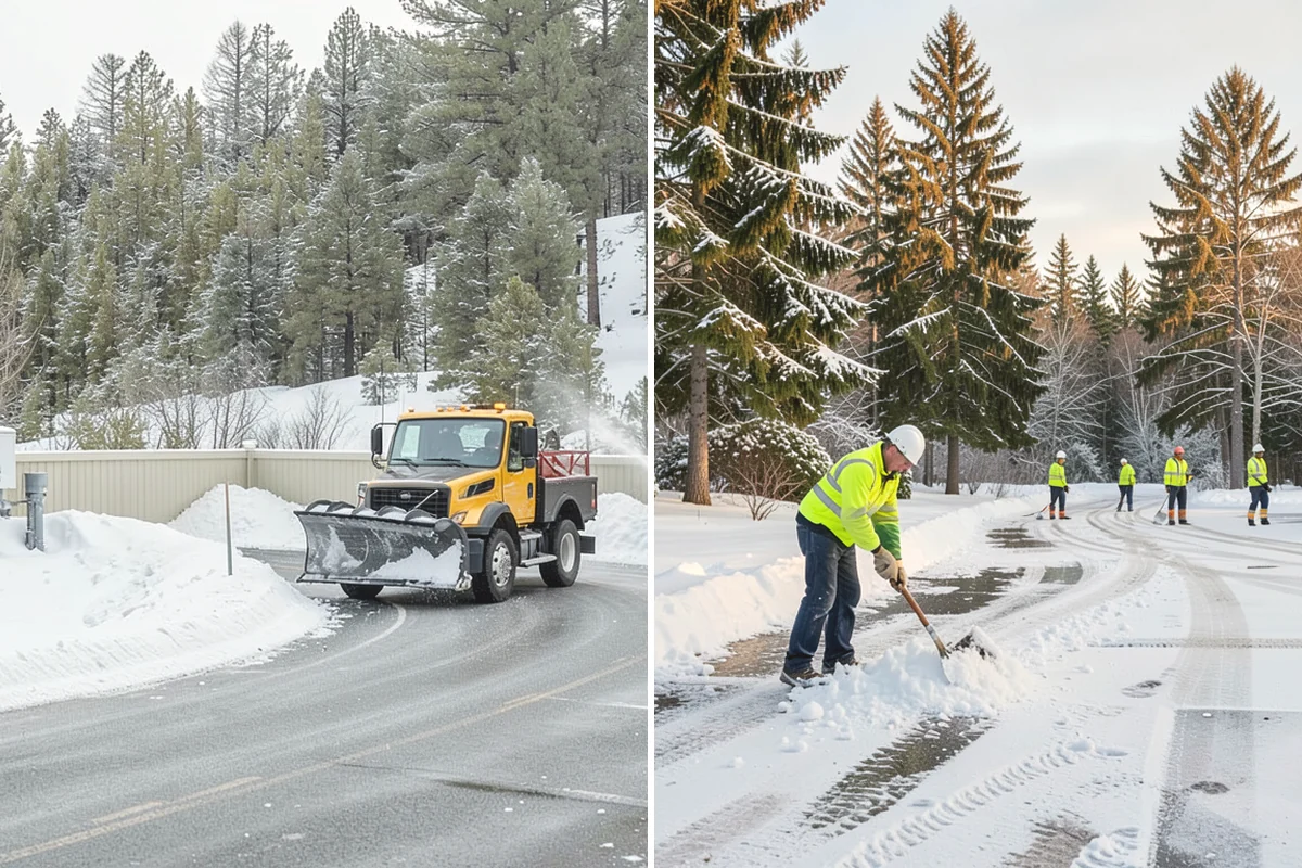 Municipal Parking Lot Snow Removal in Carnation, King County, WA - Coordinate public lots, staff parking, and entrances with facility staff