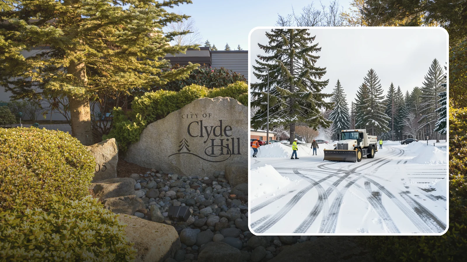 Municipal Parking Lot Snow Removal in Clyde Hill, King County, WA - We clear municipal building lots so Western Washington residents and staff can reach public services in any winter weather.