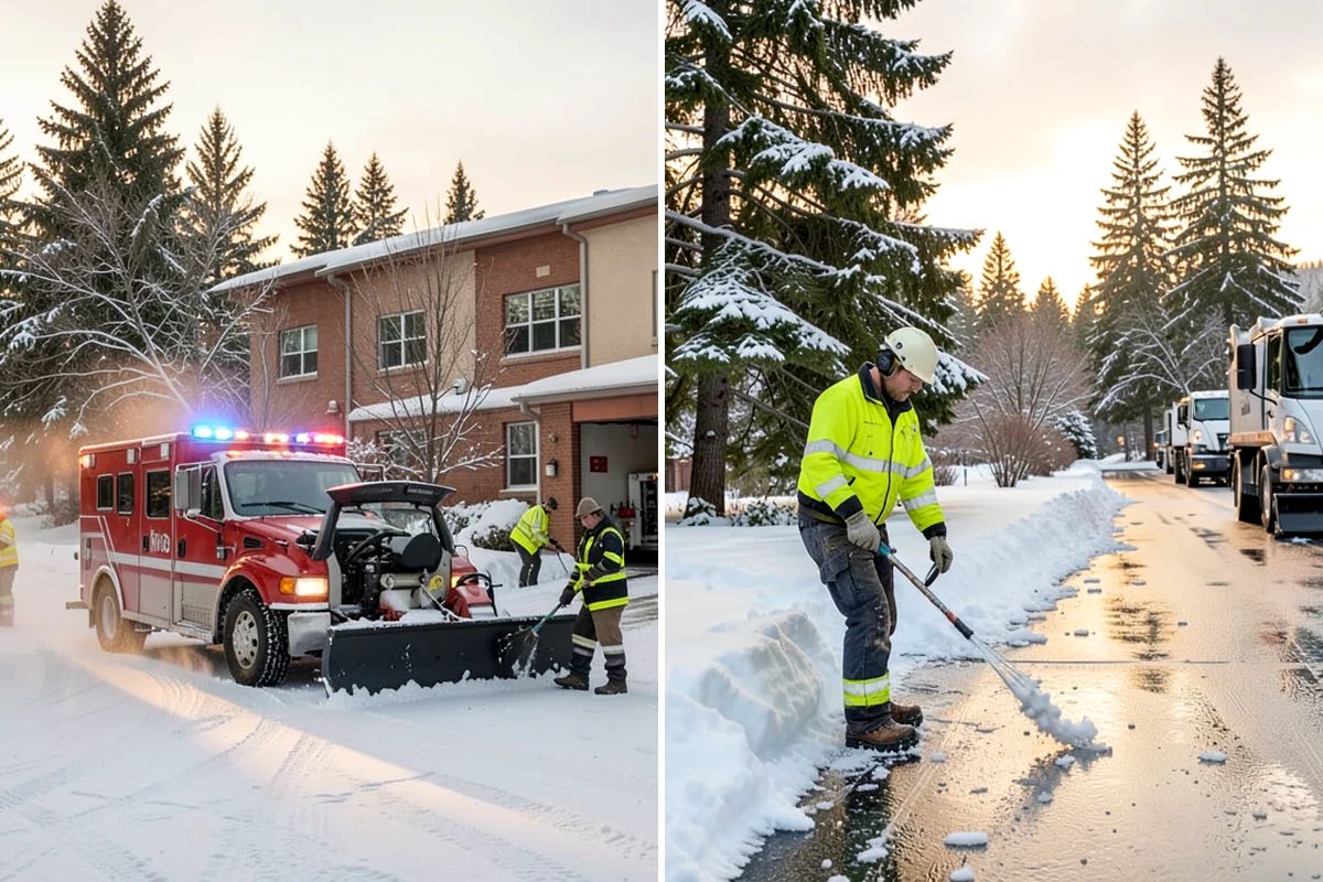 Municipal Parking Lot Snow Removal in Concrete, Skagit County, WA - Coordinate public lots, staff parking, and entrances with facility staff