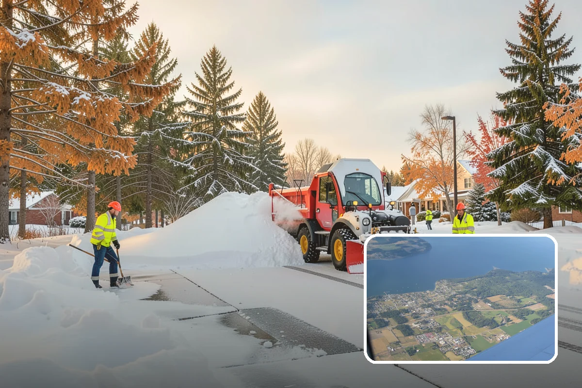 Municipal Parking Lot Snow Removal in Coupeville, Island County, WA - Public and staff parking stay open so services continue during storms