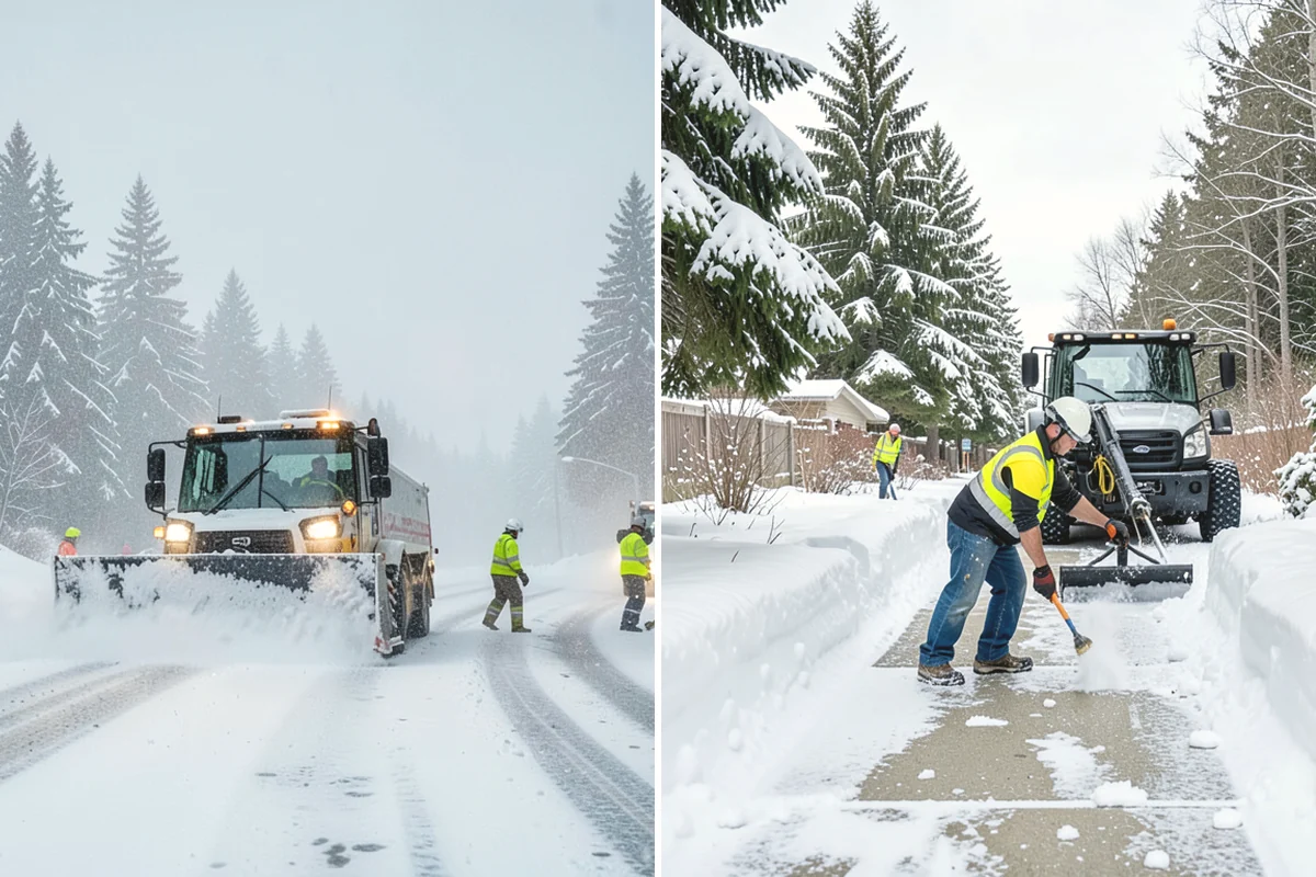 Municipal Parking Lot Snow Removal in Covington, King County, WA - Coordinate public lots, staff parking, and entrances with facility staff