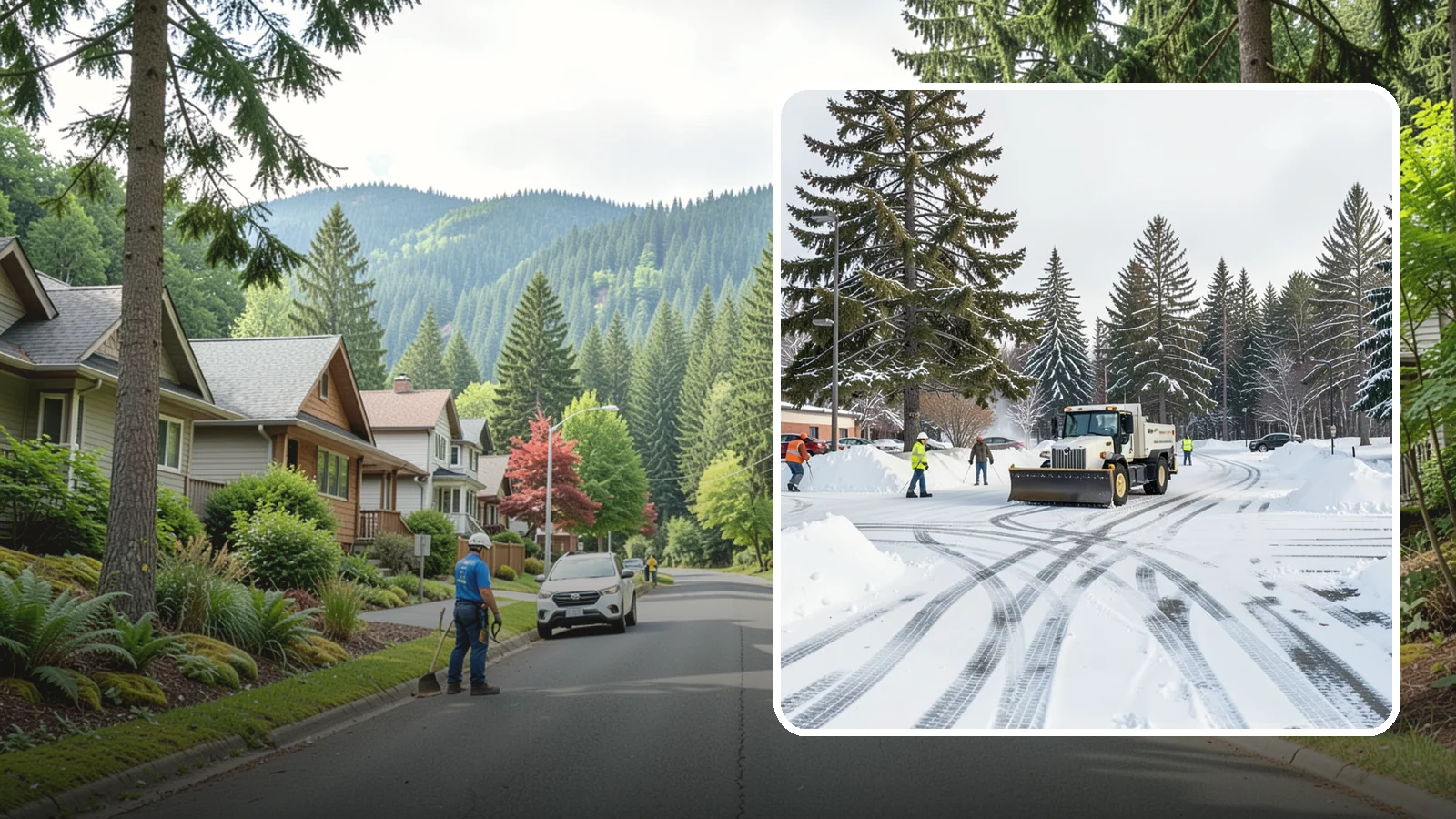 Municipal Parking Lot Snow Removal in Darrington, Snohomish County, WA - We clear municipal building lots so Western Washington residents and staff can reach public services in any winter weather.