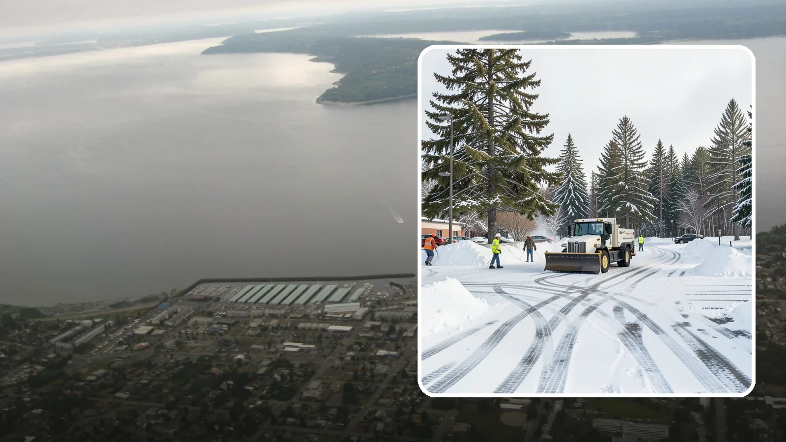 Municipal Parking Lot Snow Removal in Des Moines, King County, WA - We clear municipal building lots so Western Washington residents and staff can reach public services in any winter weather.