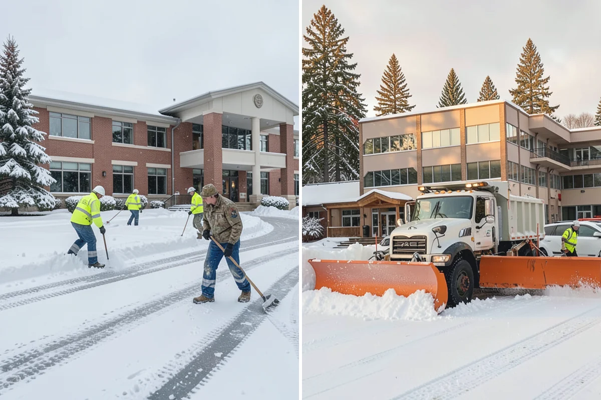 Municipal Parking Lot Snow Removal in Des Moines, King County, WA - Coordinate public lots, staff parking, and entrances with facility staff