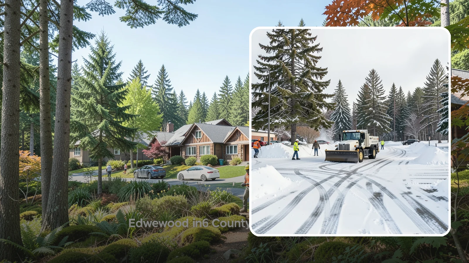 Municipal Parking Lot Snow Removal in Edgewood, Pierce County, WA - We clear municipal building lots so Western Washington residents and staff can reach public services in any winter weather.