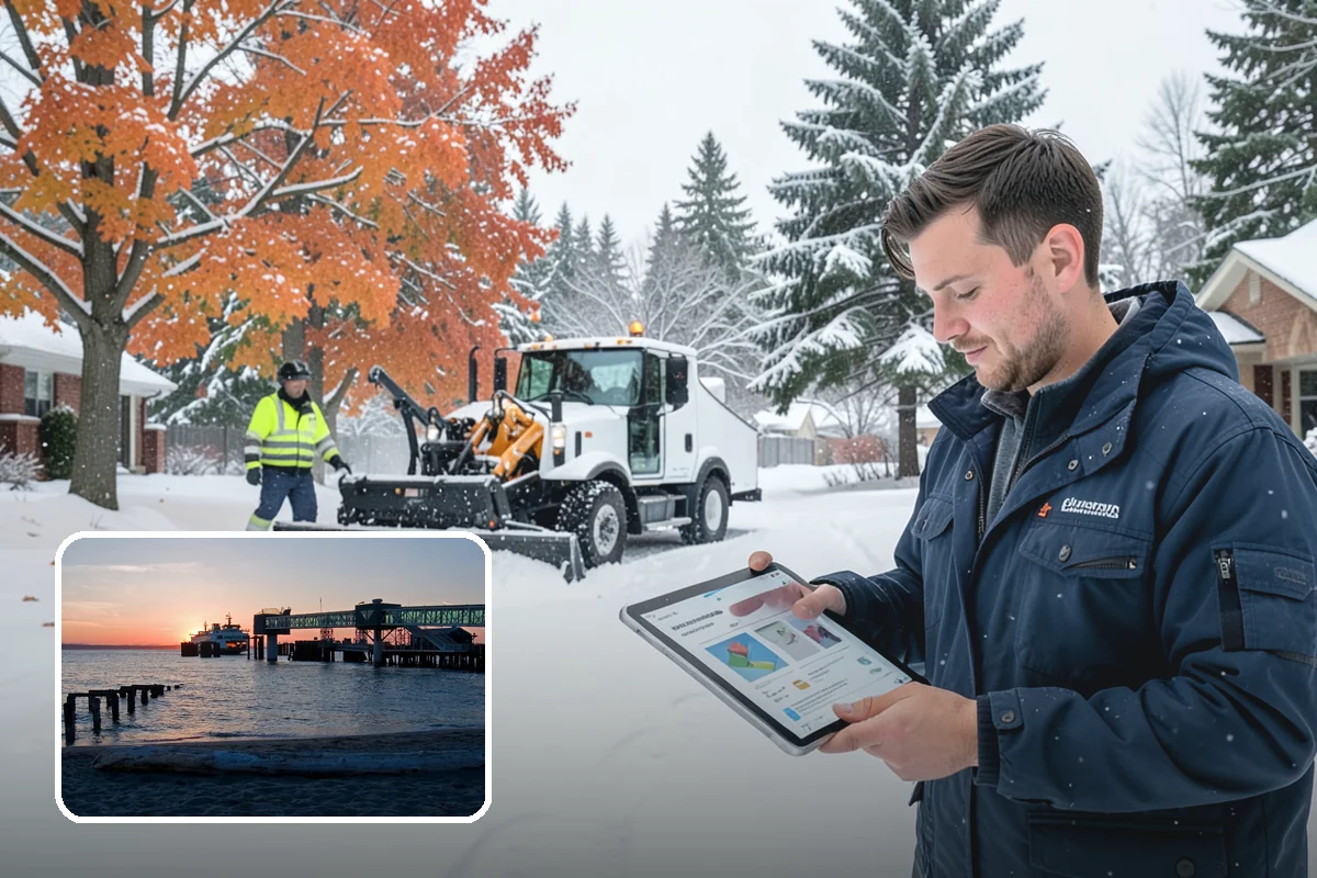 Municipal Parking Lot Snow Removal in Edmonds, Snohomish County, WA - Public and staff parking stay open so services continue during storms