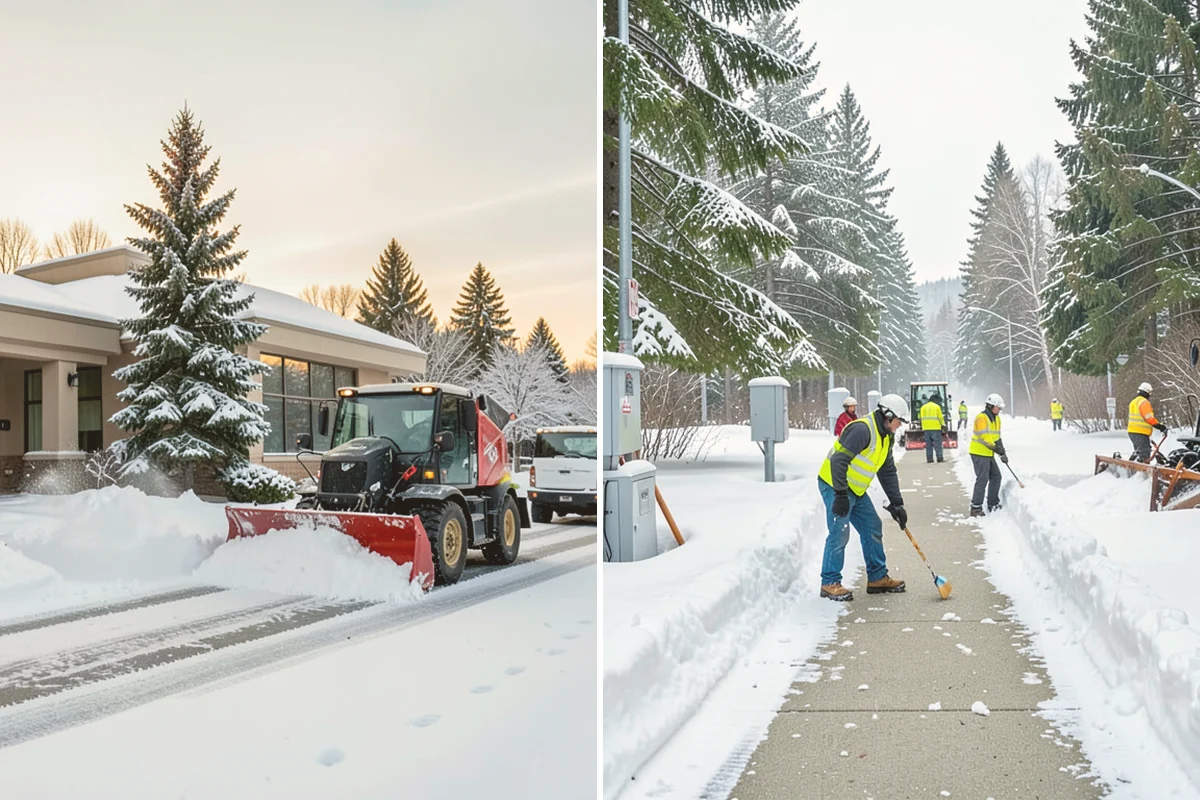 Municipal Parking Lot Snow Removal in Edmonds, Snohomish County, WA - Coordinate public lots, staff parking, and entrances with facility staff