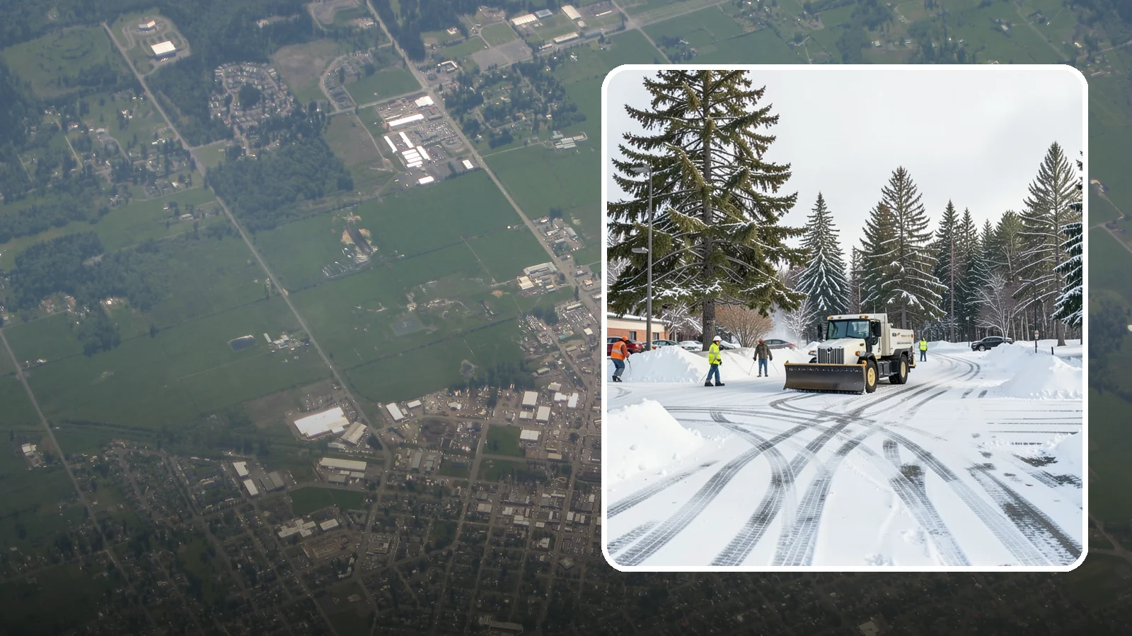 Municipal Parking Lot Snow Removal in Enumclaw, King County, WA - We clear municipal building lots so Western Washington residents and staff can reach public services in any winter weather.