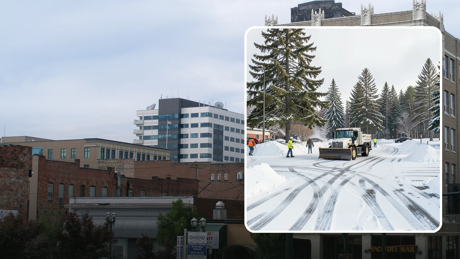 Municipal Parking Lot Snow Removal in Everett, Snohomish County, WA - We clear municipal building lots so Western Washington residents and staff can reach public services in any winter weather.