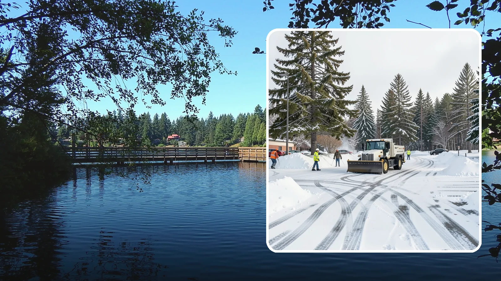Municipal Parking Lot Snow Removal in Federal Way, King County, WA - We clear municipal building lots so Western Washington residents and staff can reach public services in any winter weather.