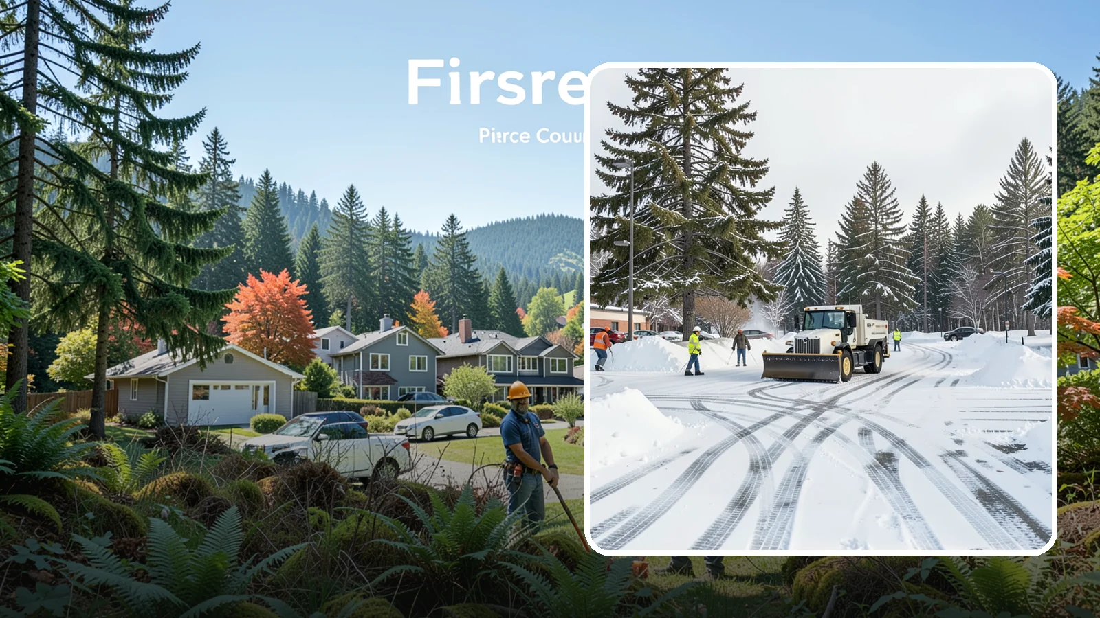 Municipal Parking Lot Snow Removal in Fircrest, Pierce County, WA - We clear municipal building lots so Western Washington residents and staff can reach public services in any winter weather.