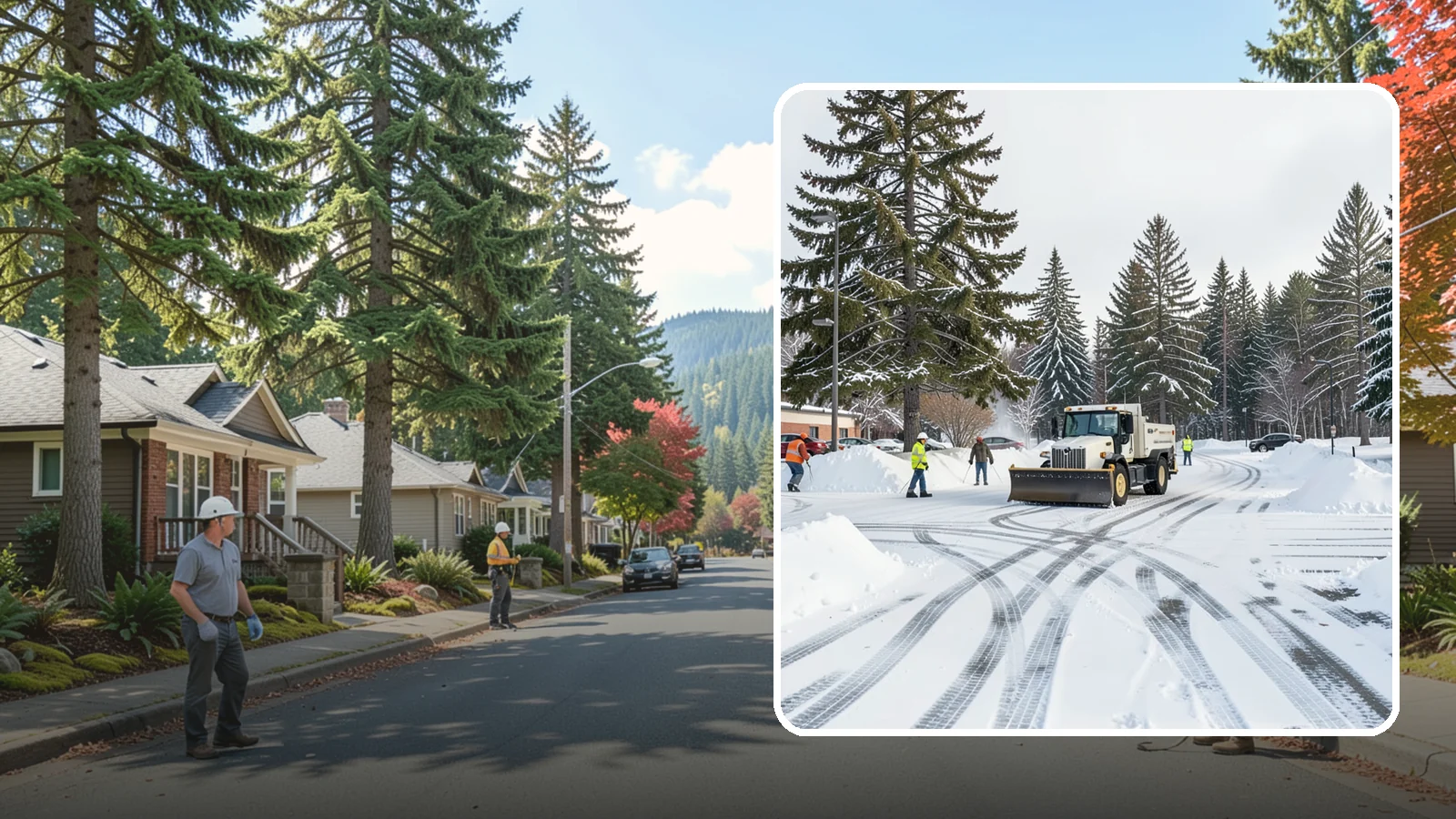 Municipal Parking Lot Snow Removal in Hunts Point, King County, WA - We clear municipal building lots so Western Washington residents and staff can reach public services in any winter weather.