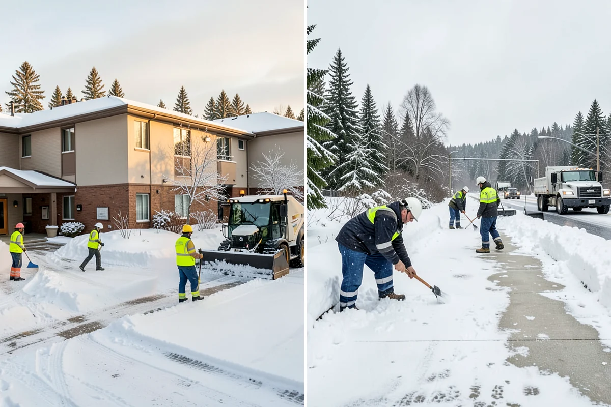 Municipal Parking Lot Snow Removal in Hunts Point, King County, WA - Coordinate public lots, staff parking, and entrances with facility staff