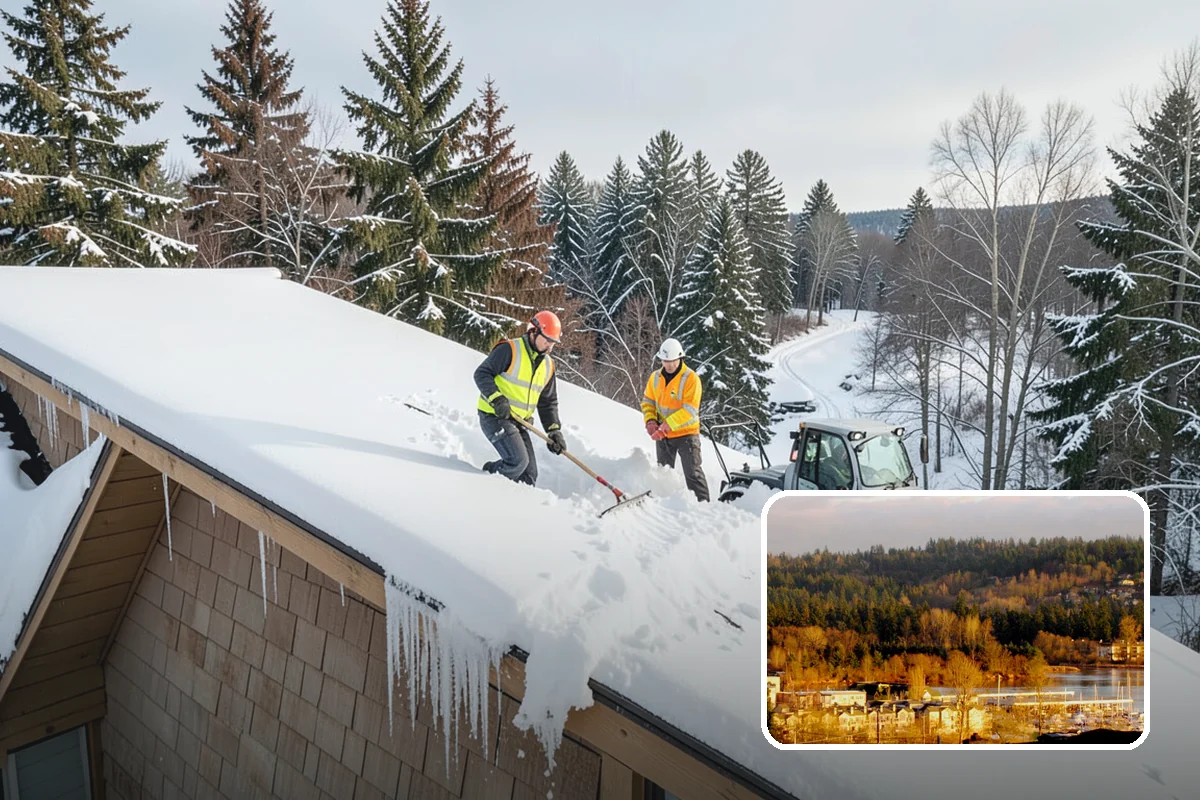 Municipal Parking Lot Snow Removal in Kenmore, King County, WA - Public and staff parking stay open so services continue during storms