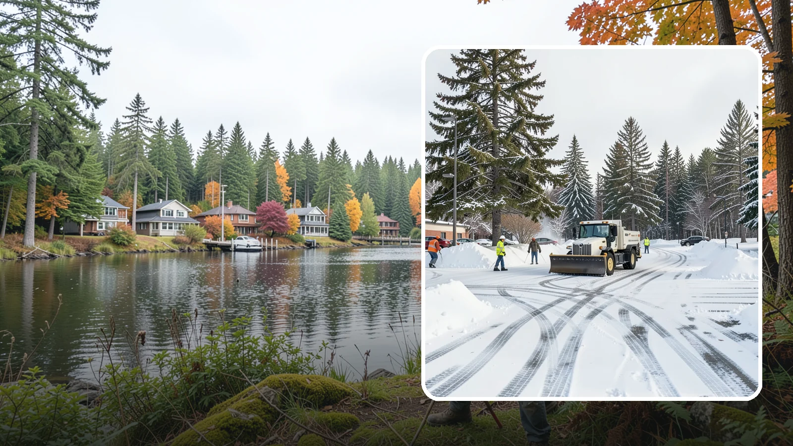 Municipal Parking Lot Snow Removal in La Conner, Skagit County, WA - We clear municipal building lots so Western Washington residents and staff can reach public services in any winter weather.