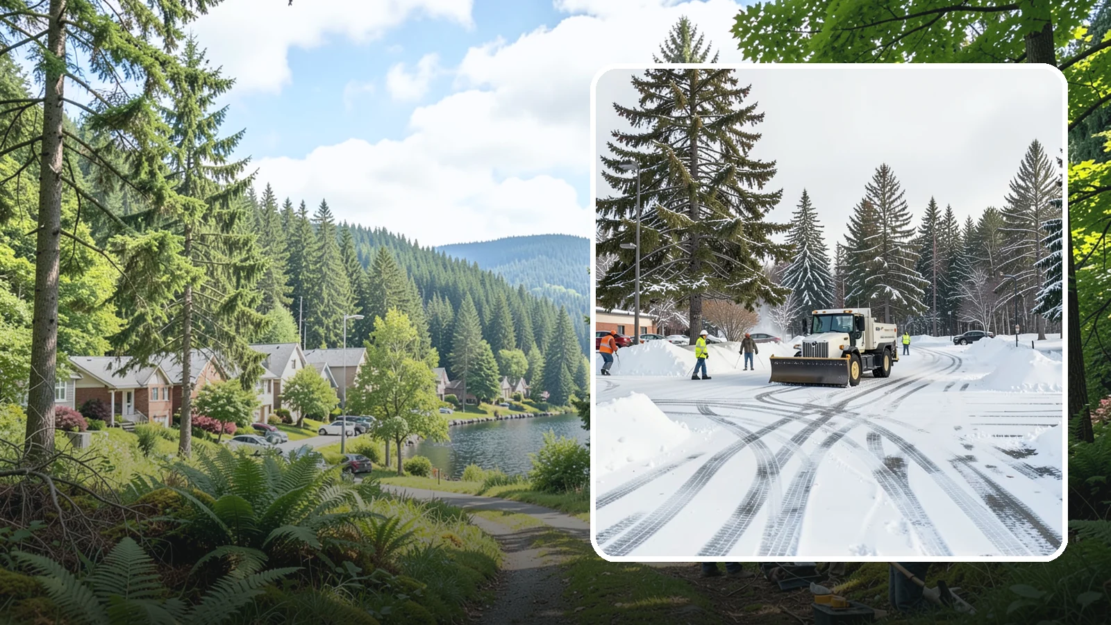 Municipal Parking Lot Snow Removal in Lake Forest Park, King County, WA - We clear municipal building lots so Western Washington residents and staff can reach public services in any winter weather.
