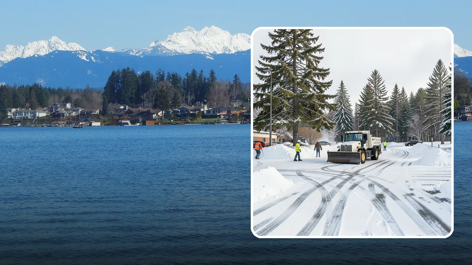Municipal Parking Lot Snow Removal in Lake Stevens, Snohomish County, WA - We clear municipal building lots so Western Washington residents and staff can reach public services in any winter weather.