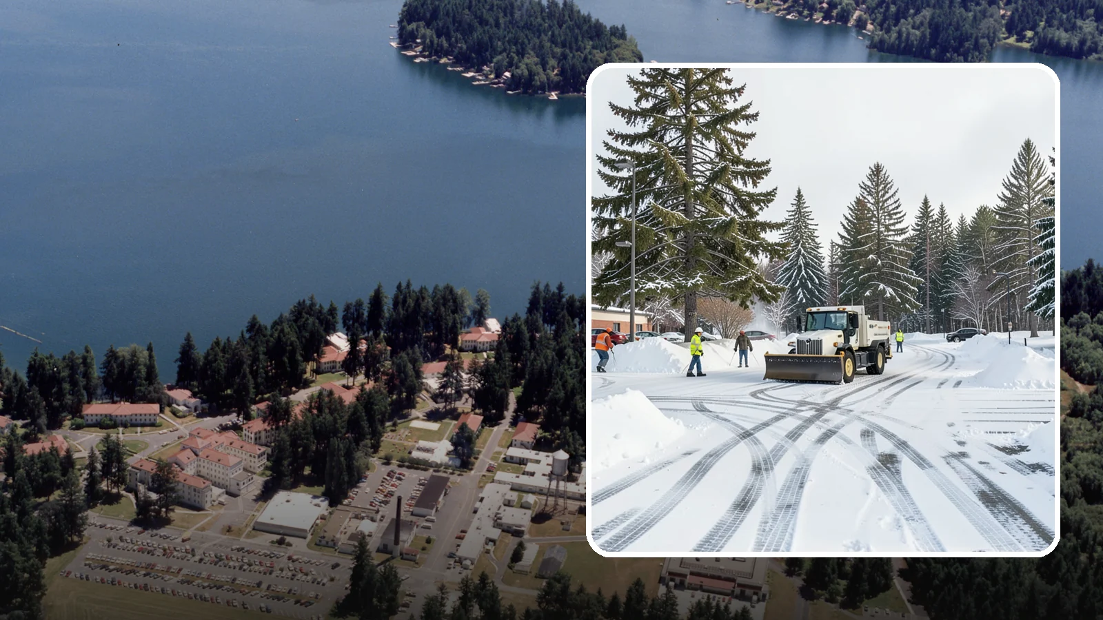 Municipal Parking Lot Snow Removal in Lakewood, Pierce County, WA - We clear municipal building lots so Western Washington residents and staff can reach public services in any winter weather.